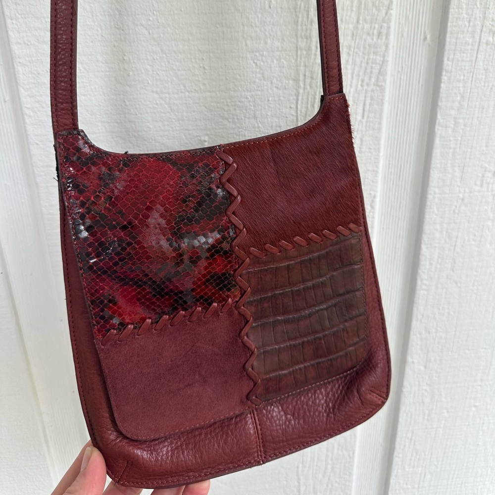 Fossil burgundy leather crossbody bag